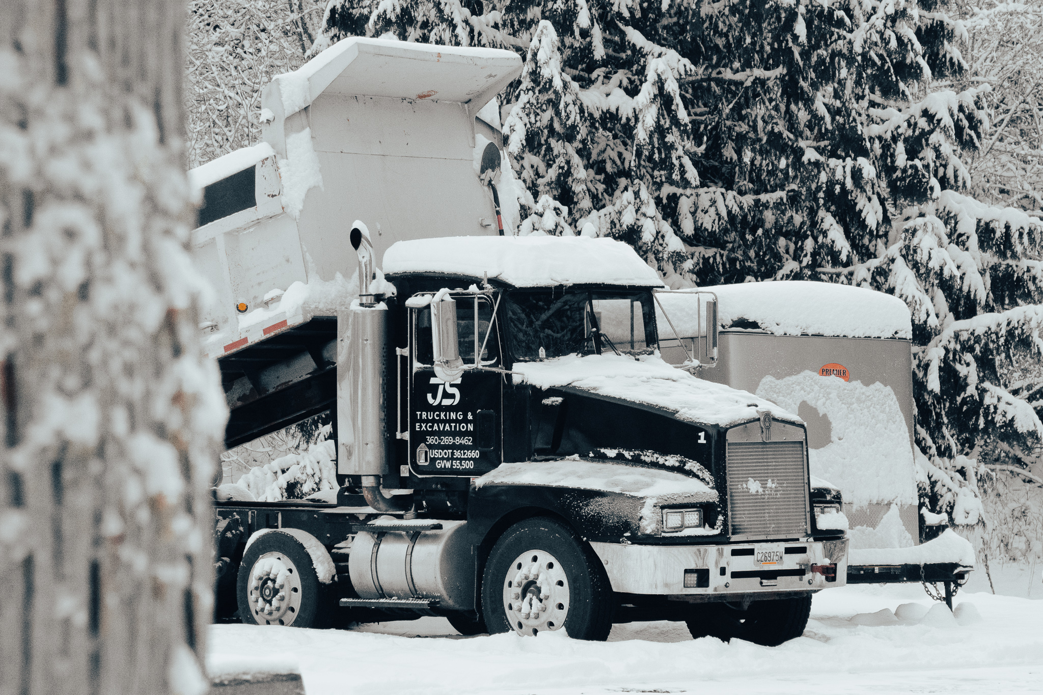 Dump Truck in Snow